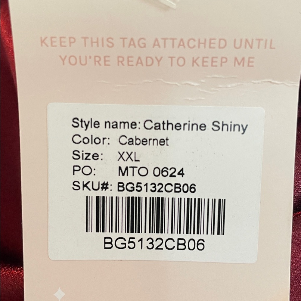 NWT Birdie Grey -Catherine Shiney, xxl, Elegant Cabernet Evening Gown - Picture 3 of 3